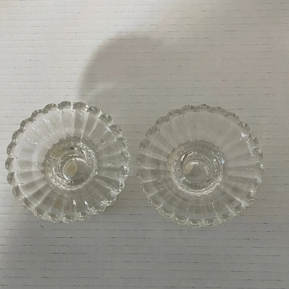 PartyLite Glass Candle Holder Set of 2